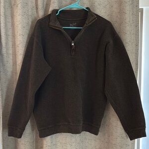 Woolrich Brown Zip Up Sweater with Stand Collar